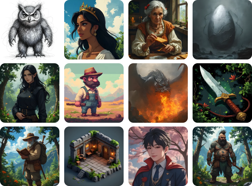 AI Generated images for role playing games and TTRPG